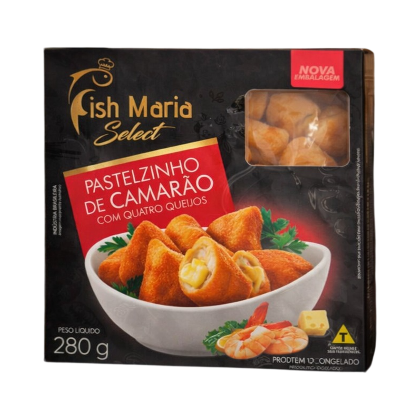 Pastel de Camarão com Quatro Queijos